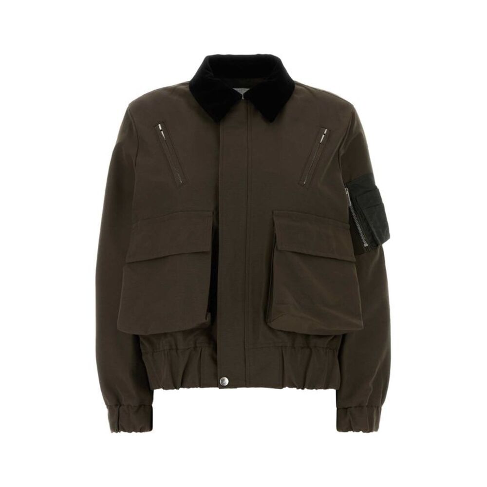 Sacai Women Mud Cotton Blend Bomber Jacket
